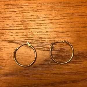 SMALL SOLID 14K GOLD HOOPS